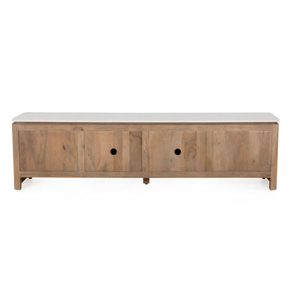 Tv meubel Dallas Naturel Mangohout 210 cm - Industrieelinhuis.nl