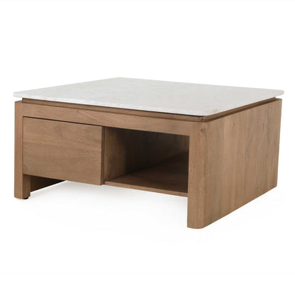 Vierkante Salontafel Dallas Naturel Mangohout 80 cm - Industrieelinhuis.nl