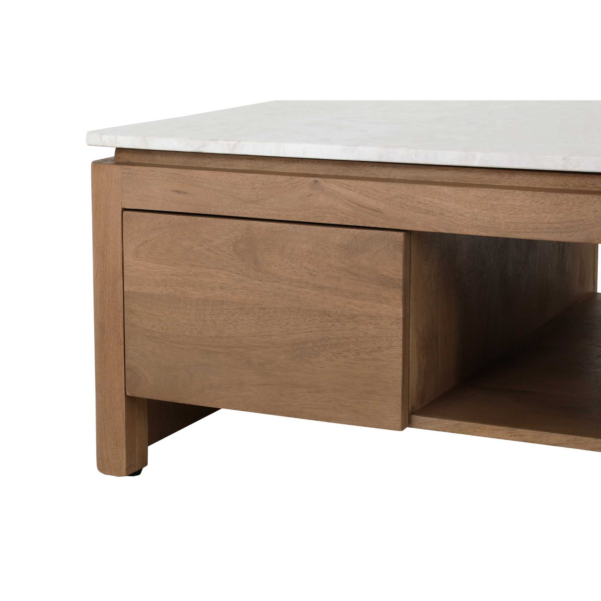 Vierkante Salontafel Dallas Naturel Mangohout 80 cm - Industrieelinhuis.nl