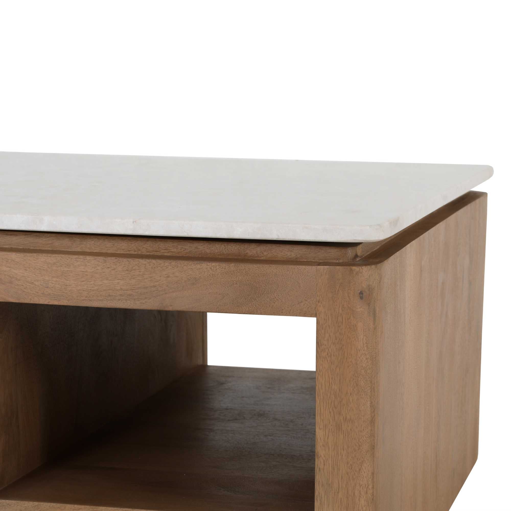 Vierkante Salontafel Dallas Naturel Mangohout 80 cm - Industrieelinhuis.nl