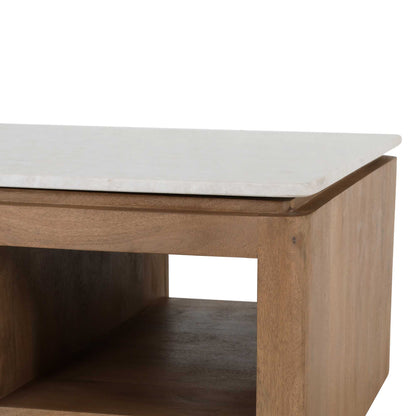 Vierkante Salontafel Dallas Naturel Mangohout 80 cm - Industrieelinhuis.nl