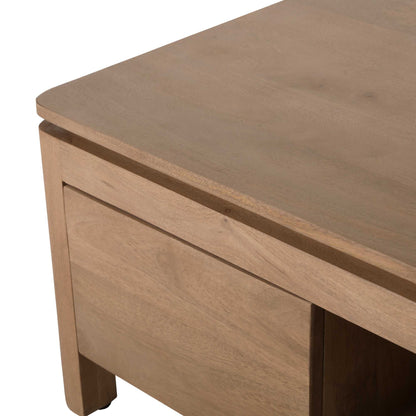 Vierkante Salontafel Dallas Naturel Mangohout 80 cm - Industrieelinhuis.nl