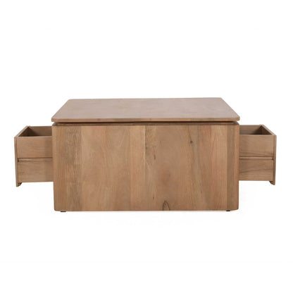 Vierkante Salontafel Dallas Naturel Mangohout 80 cm - Industrieelinhuis.nl