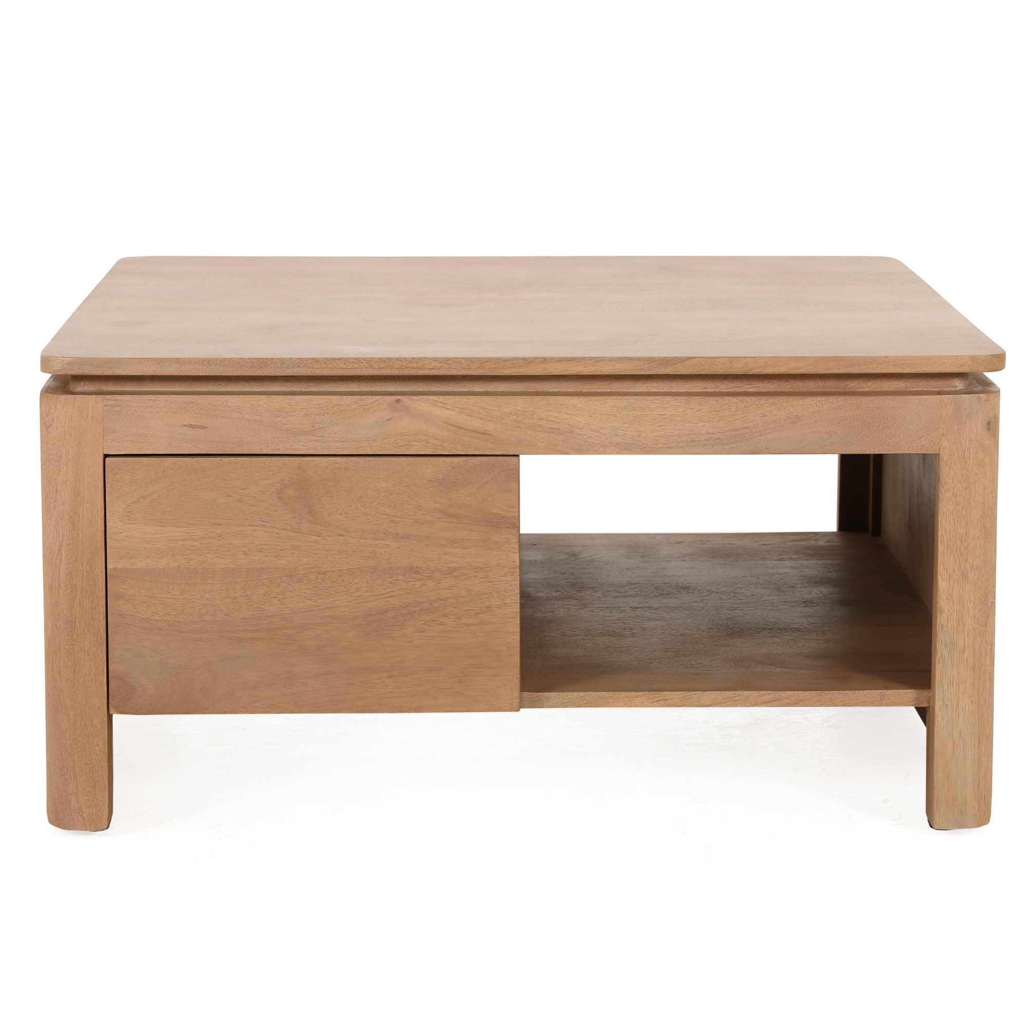 Vierkante Salontafel Dallas Naturel Mangohout 80 cm - Industrieelinhuis.nl