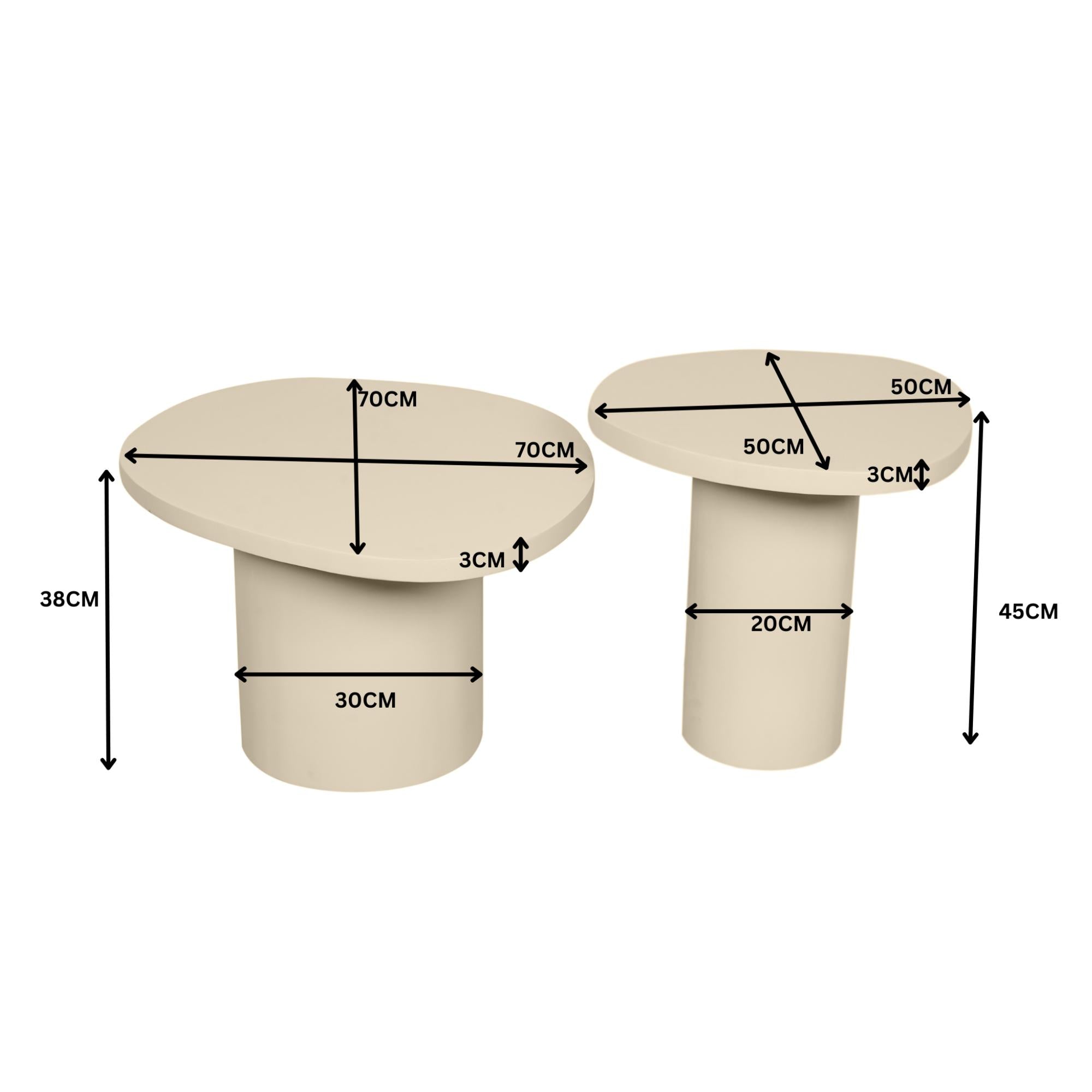 Salontafel set van 2 Mirre | Sand - Industrieelinhuis.nl