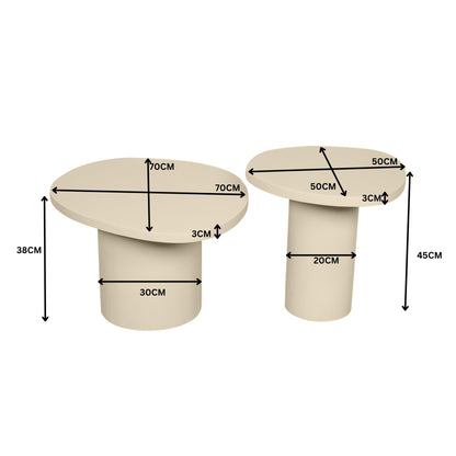 Salontafel set van 2 Mirre | Sand - Industrieelinhuis.nl