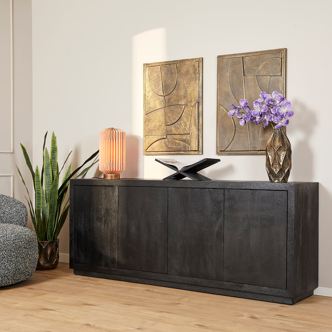 Dressoir Brussel Black | 200 cm - Industrieelinhuis.nl