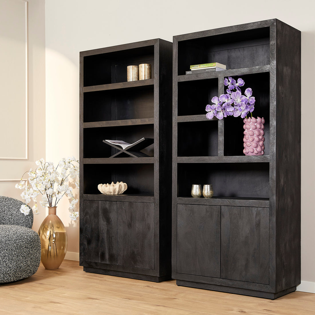Vakkenkast Eclipse Black | 90 cm - Industrieelinhuis.nl