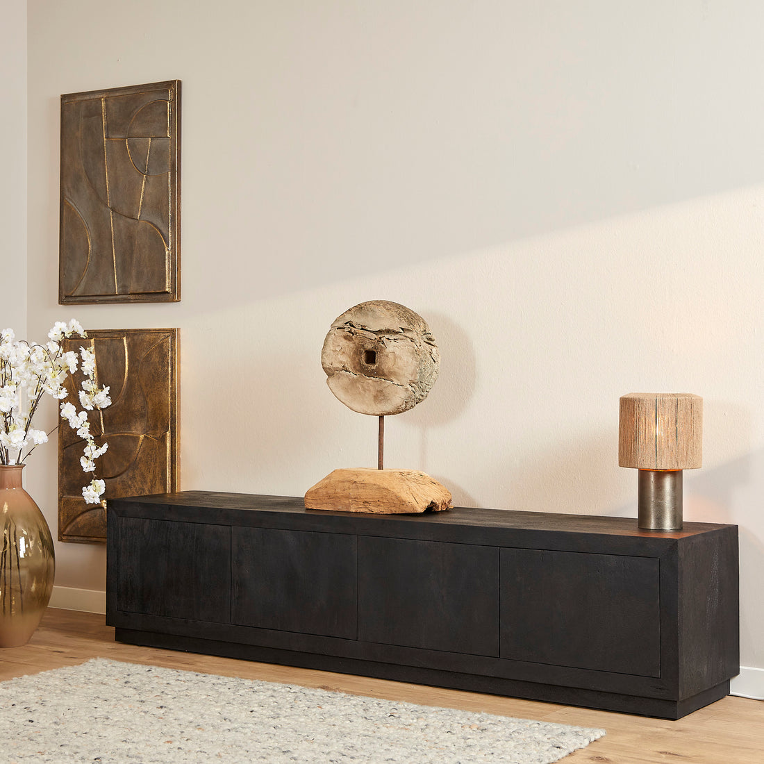 Tv meubel Brussel Black | 200 cm - Industrieelinhuis.nl