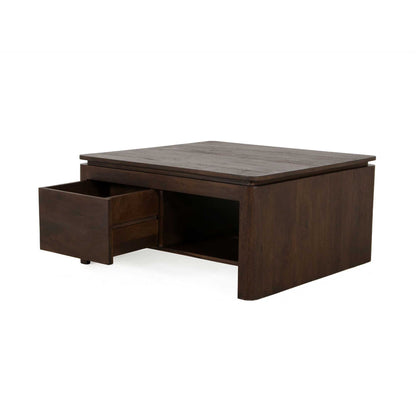 Vierkante Salontafel Dallas Bruin Mangohout 80 cm - Industrieelinhuis.nl