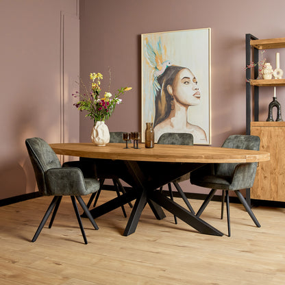 Eettafel Denver | Ovaal | Mangohout Staal | 240 cm