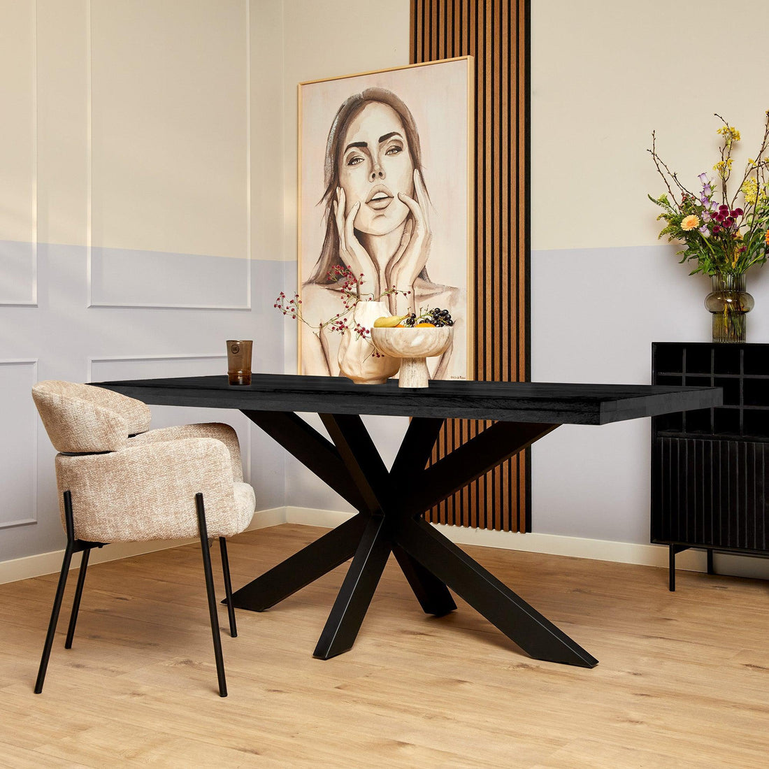 Eettafel Denver Black | 180 cm | Rechthoek - Industrieelinhuis.nl