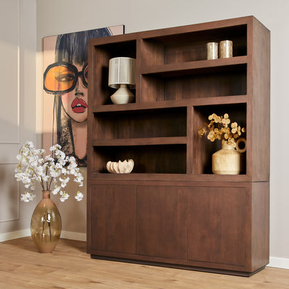 Vakkenkast Eclipse Walnut XL | 160 cm - Industrieelinhuis.nl