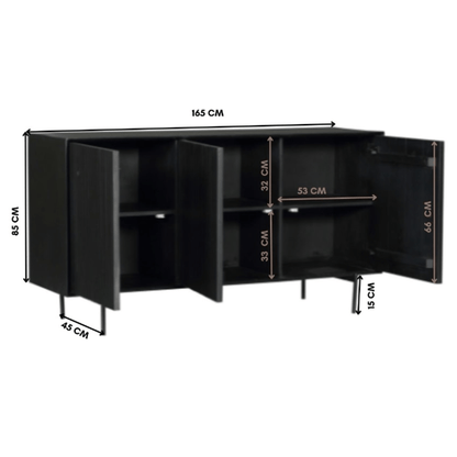 Vakkenkast Eclipse Black | 90 cm - Industrieelinhuis.nl