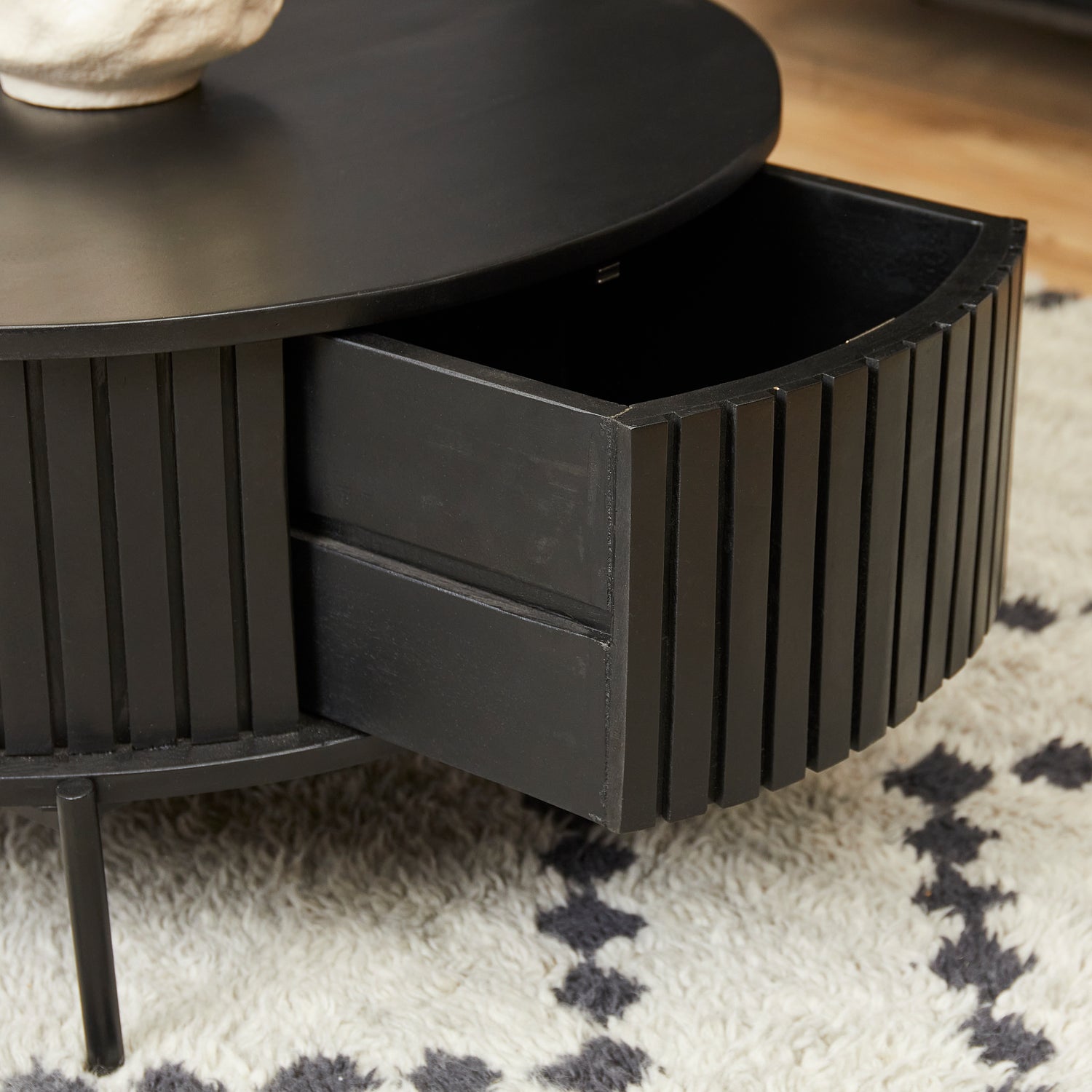 Salontafel Madison Black | 80 cm | Rond - Industrieelinhuis.nl