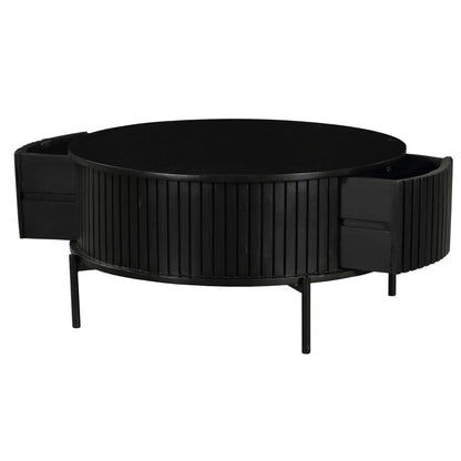 Salontafel Madison Black | 80 cm | Rond - Industrieelinhuis.nl