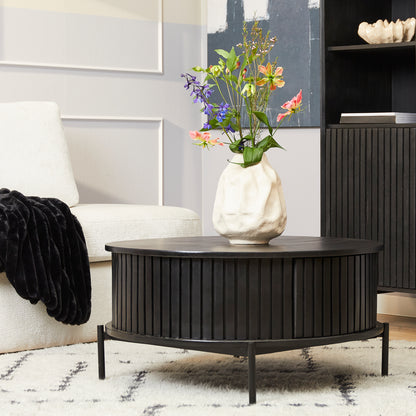 Salontafel Madison Black | 80 cm | Rond - Industrieelinhuis.nl