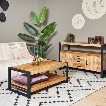 Salontafel Sorrento | Mangohout &amp; Metaal | 110cm