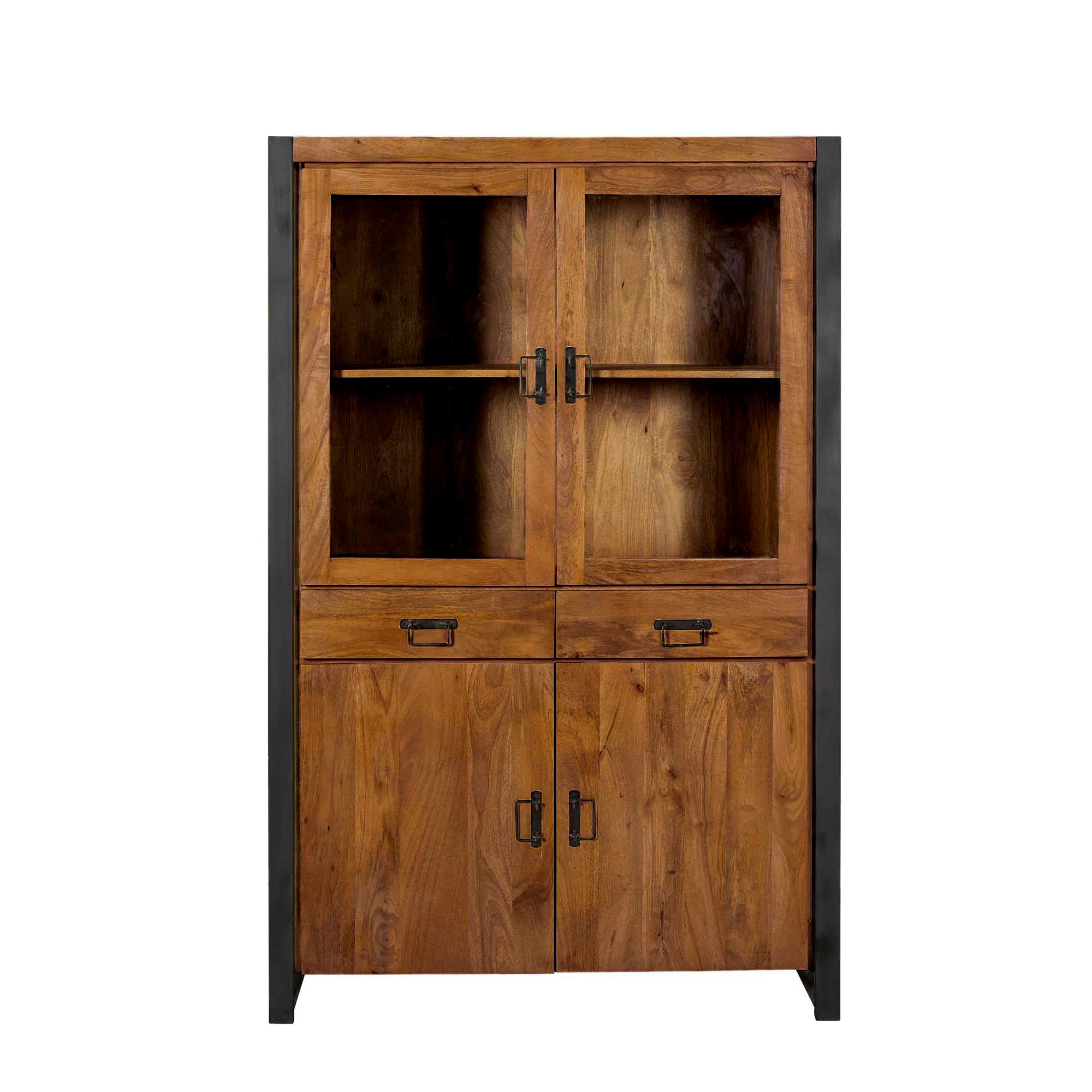 Vitrinekast Boaz | 115 cm | FINISH WARM - Industrieelinhuis.nl