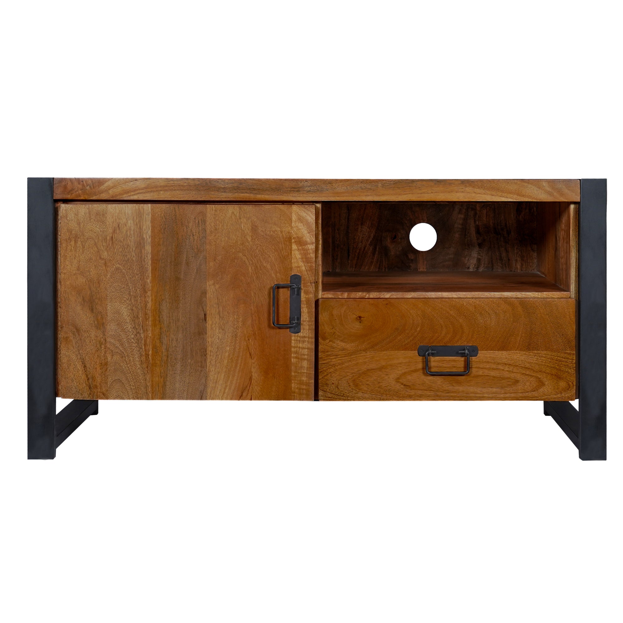 Tv meubel Boaz met deur en open vak | 110 cm  | FINISH WARM - Industrieelinhuis.nl