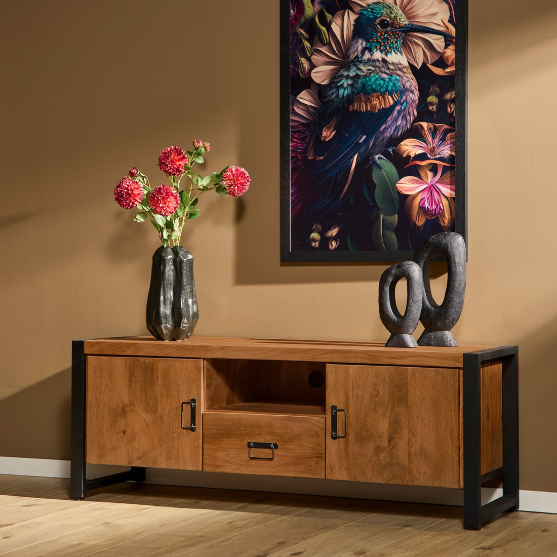 Tv meubel Boaz met deuren en een lade | 150 cm - Industrieelinhuis.nl