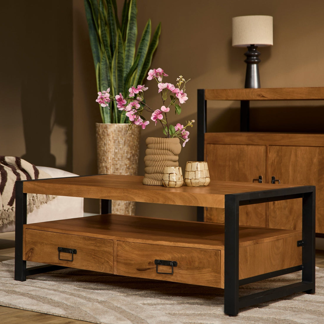 Salontafel Boaz met 4 lades | 120 cm - Industrieelinhuis.nl