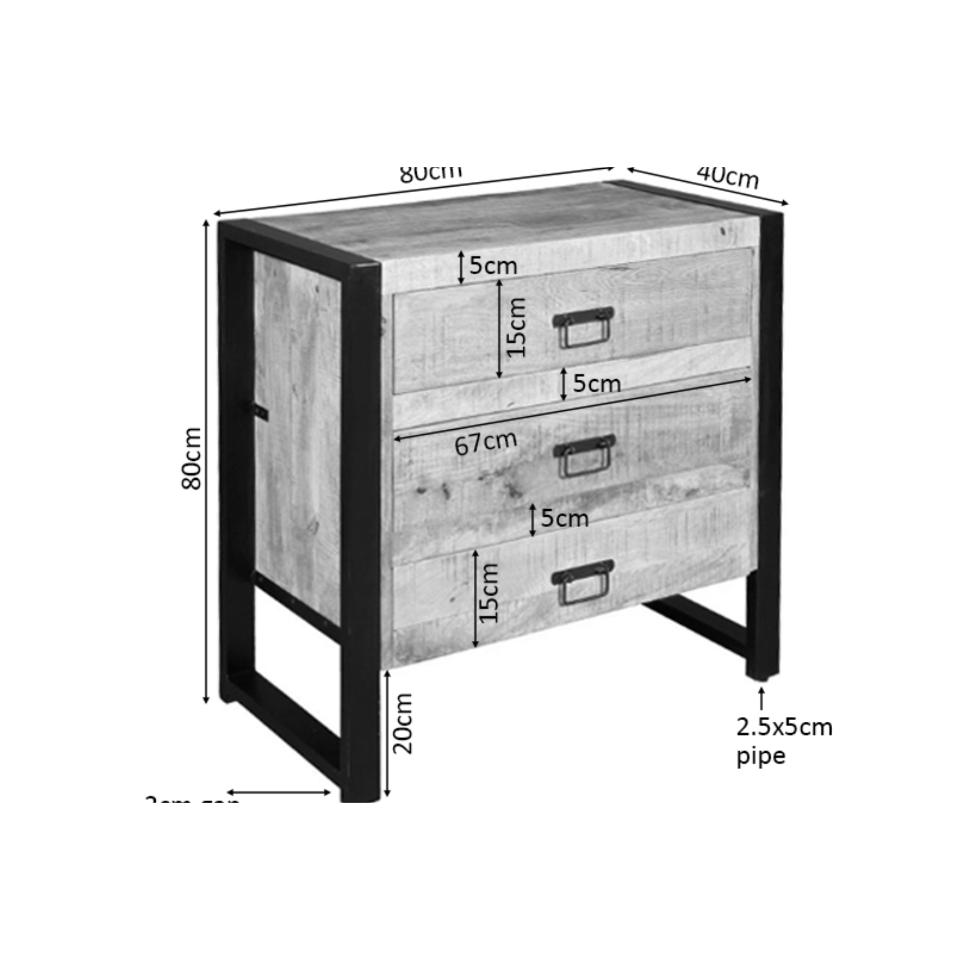 Brustkiste Beau | 3 Schubladen