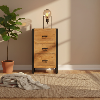 Halkast Boaz – Compact, Stoer &amp; Functioneel met 3 Lades - Industrieelinhuis.nl