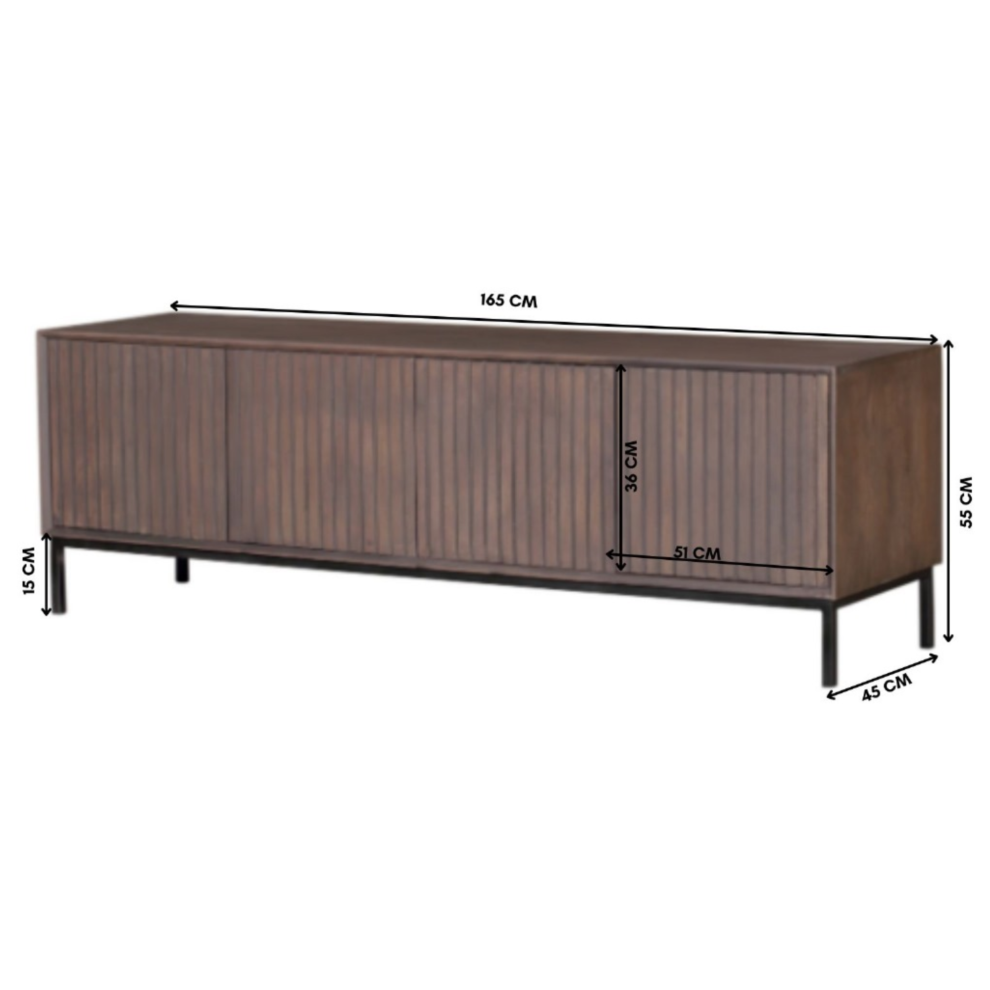 Vakkenkast Eclipse Black | 90 cm - Industrieelinhuis.nl