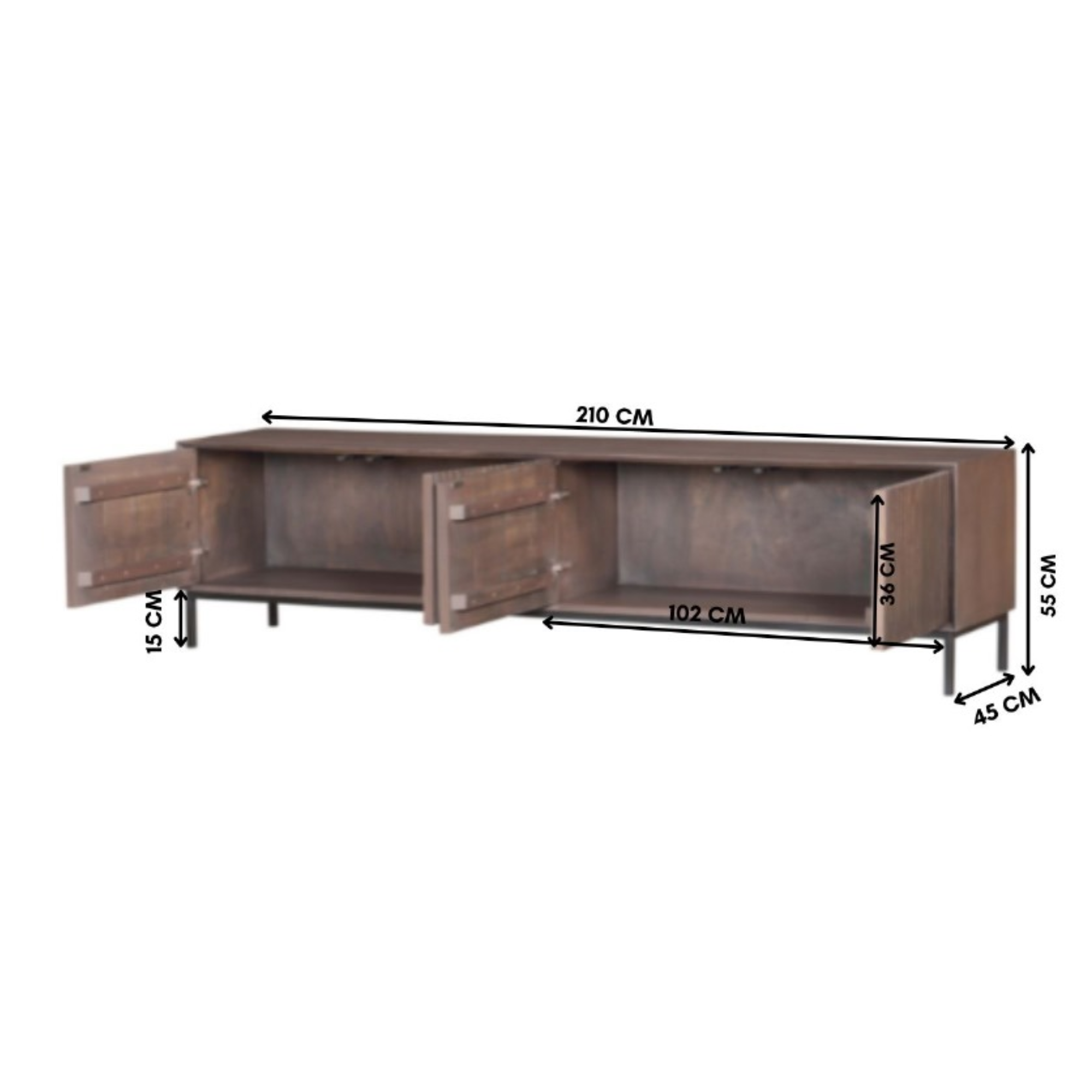 Vakkenkast Eclipse Black | 90 cm - Industrieelinhuis.nl