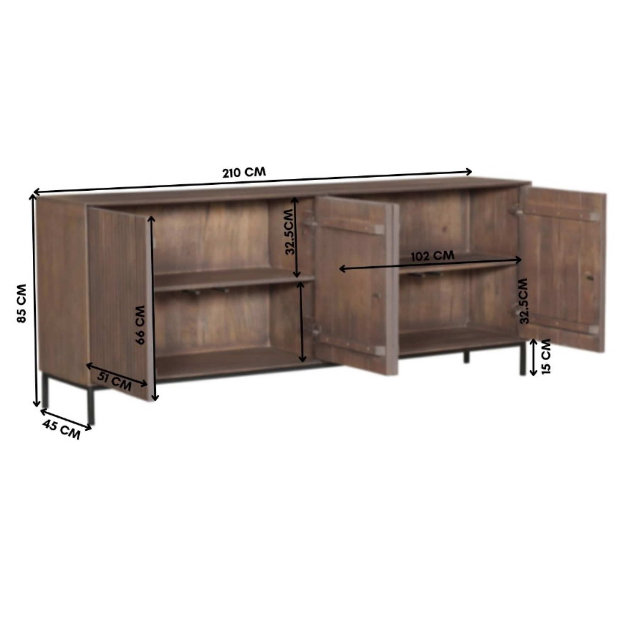 Vakkenkast Eclipse Black | 90 cm - Industrieelinhuis.nl