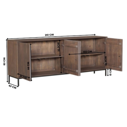 Vakkenkast Eclipse Black | 90 cm - Industrieelinhuis.nl