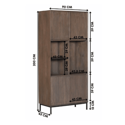 Vakkenkast Eclipse Black | 90 cm - Industrieelinhuis.nl