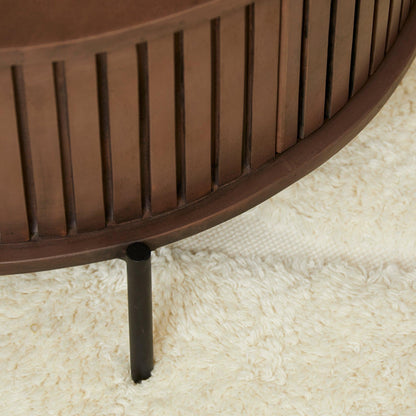 Salontafel Madison Walnut | 80 cm | Rond - Industrieelinhuis.nl