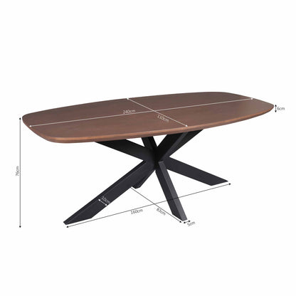 Eettafel Madison Ovaal Walnoot 240 cm