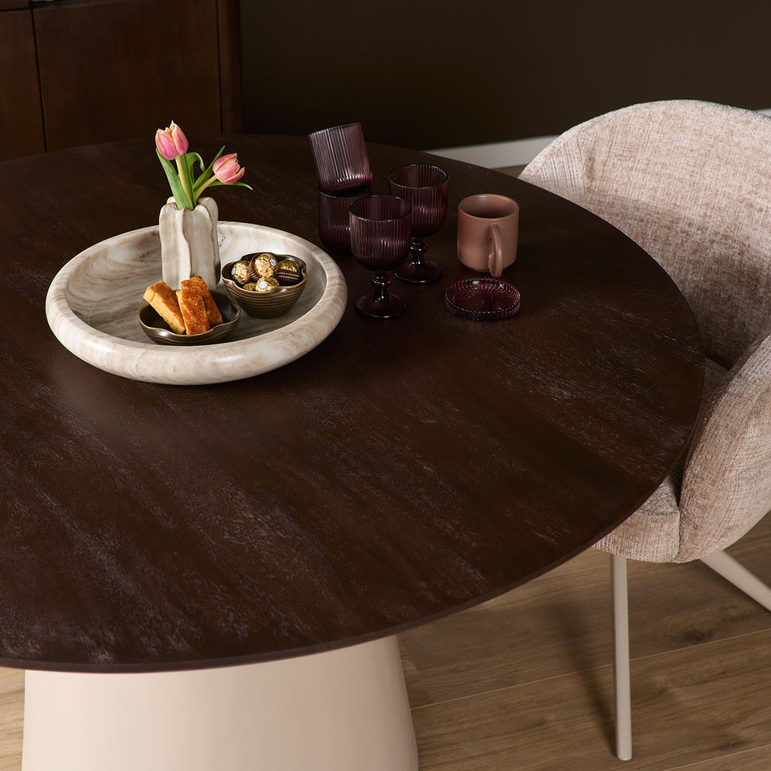 Eettafel Madison Brown | 130 cm - Industrieelinhuis.nl