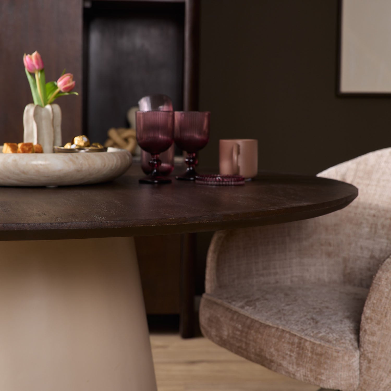 Eettafel Madison Brown | 130 cm - Industrieelinhuis.nl