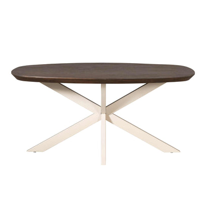 Eettafel Madison Brown | 160 cm | Deens Ovaal | Poot Sand - Industrieelinhuis.nl