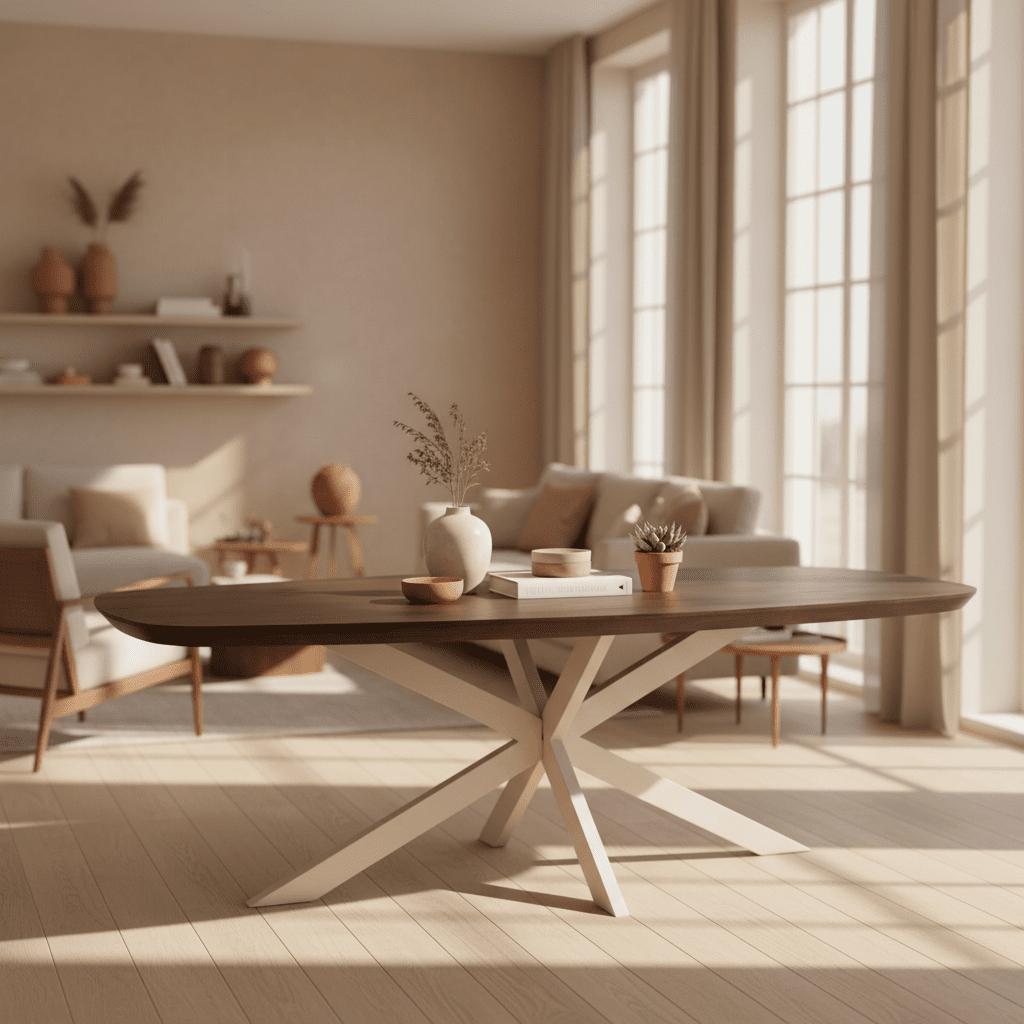 Eettafel Madison Brown | 280 cm | Deens Ovaal | Poot Sand - Industrieelinhuis.nl