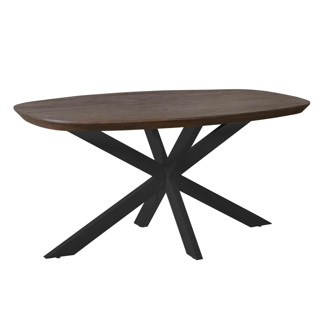 Eettafel Madison Brown | 160 cm | Deens Ovaal | Poot Black - Industrieelinhuis.nl