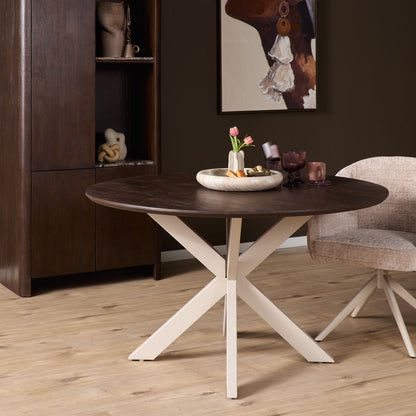 Eettafel Madison Brown | 130 cm | Poot Sand - Industrieelinhuis.nl