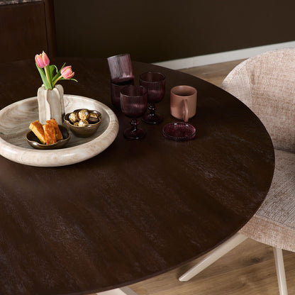 Eettafel Madison Brown | 130 cm | Poot Sand - Industrieelinhuis.nl