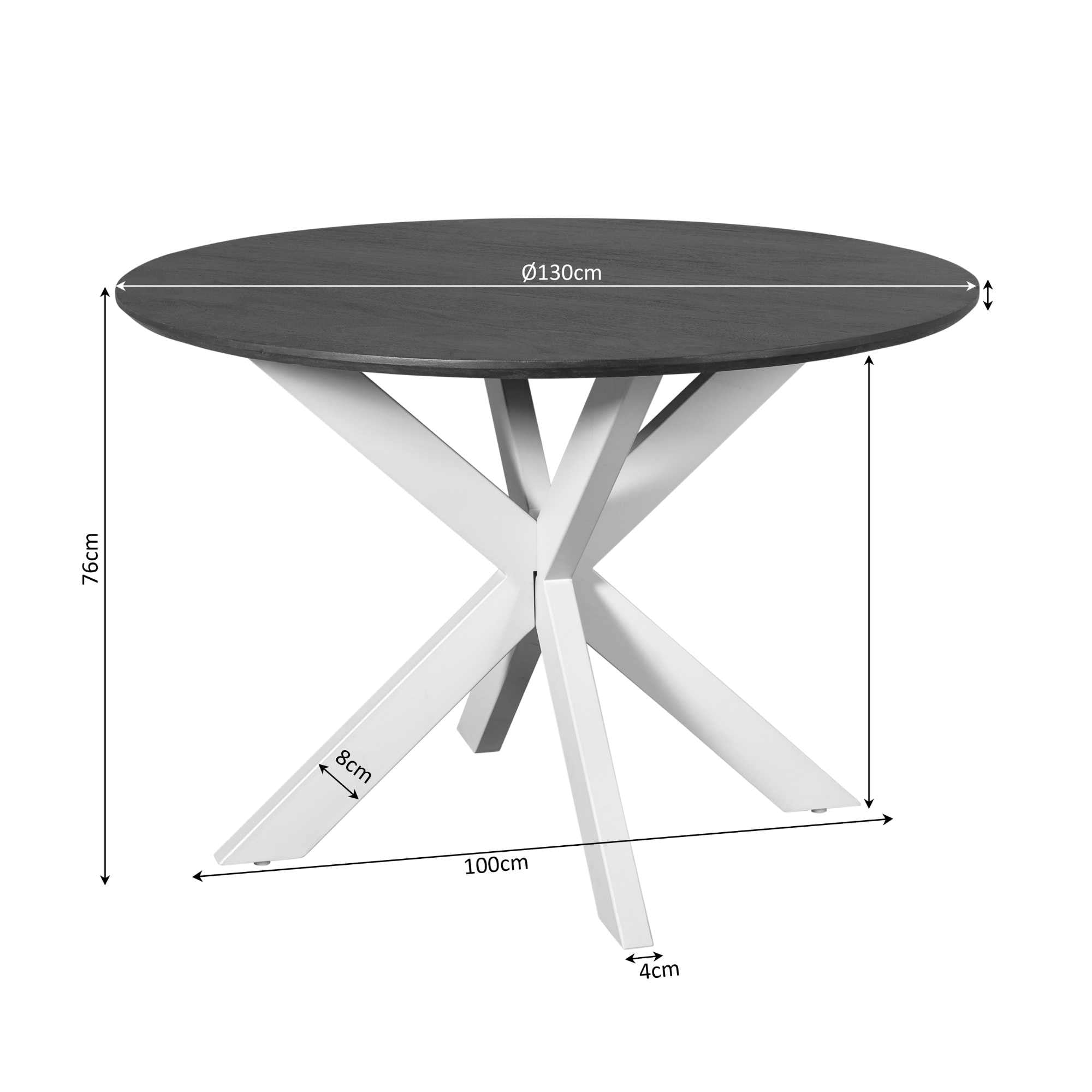 Eettafel Madison Brown | 130 cm | Poot Sand - Industrieelinhuis.nl