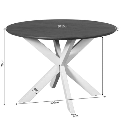 Eettafel Madison Brown | 110 cm | Poot Black - Industrieelinhuis.nl