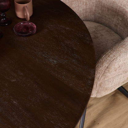 Eettafel Madison Brown | 110 cm | Poot Black - Industrieelinhuis.nl
