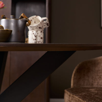 Eettafel Madison Brown | 110 cm | Poot Black - Industrieelinhuis.nl