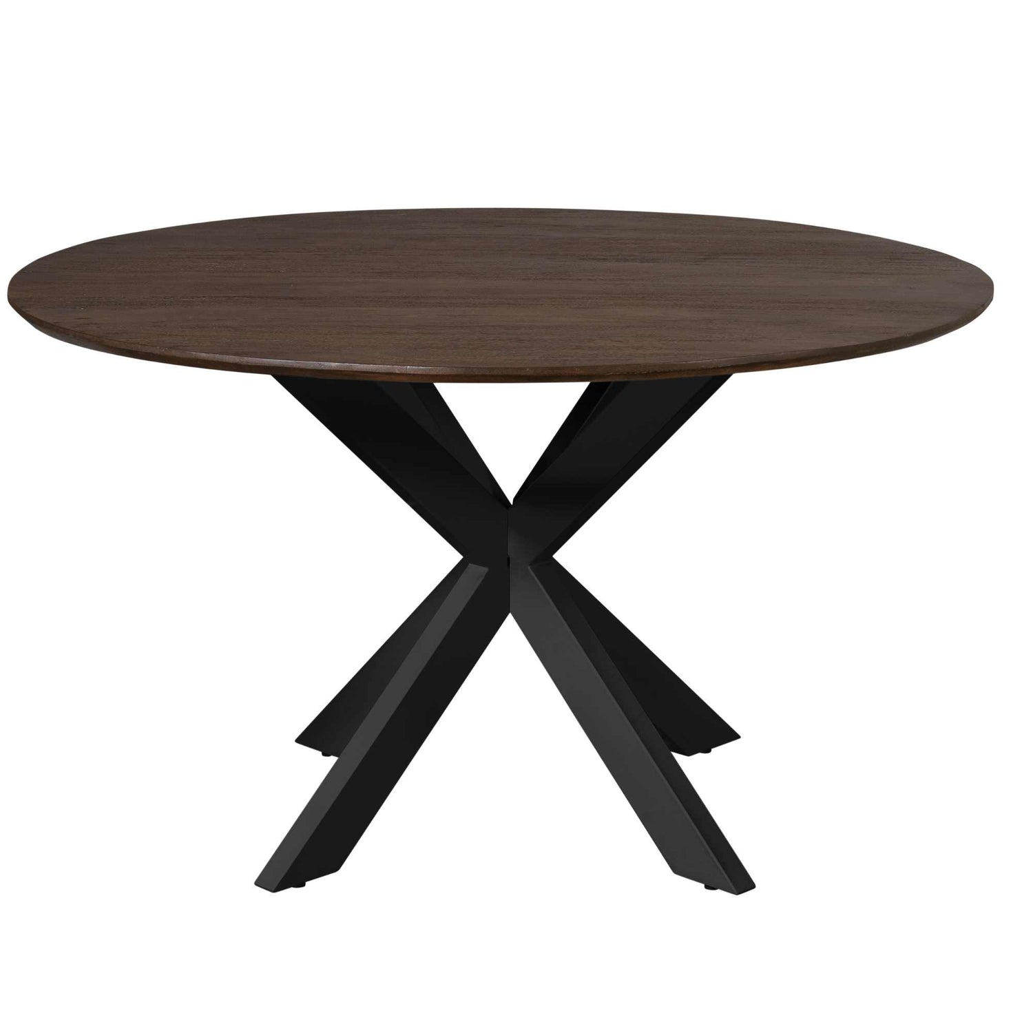 Eettafel Madison Brown | 130 cm | Poot Black - Industrieelinhuis.nl