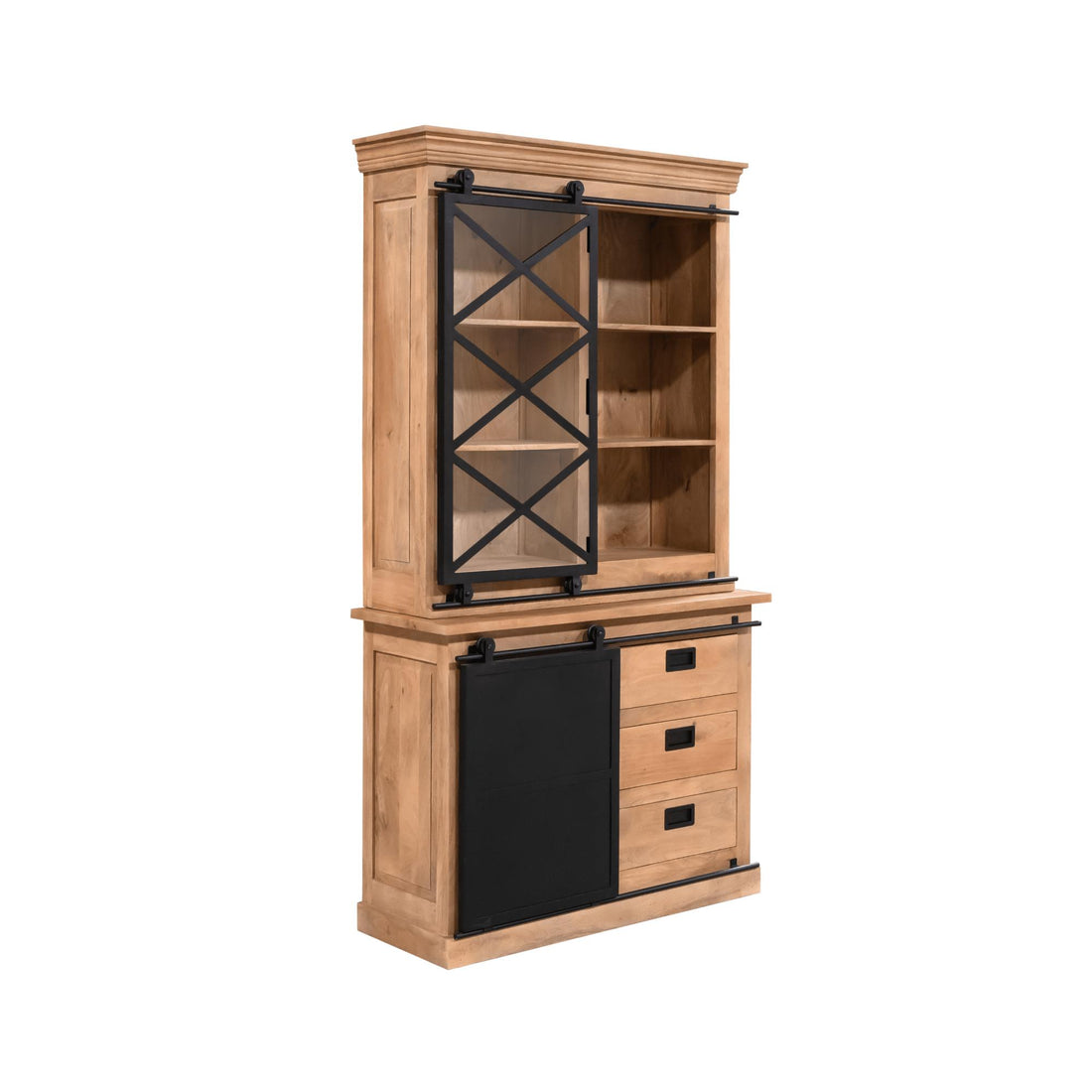 Vitrinekast Fresno 120 cm - Industrieelinhuis.nl