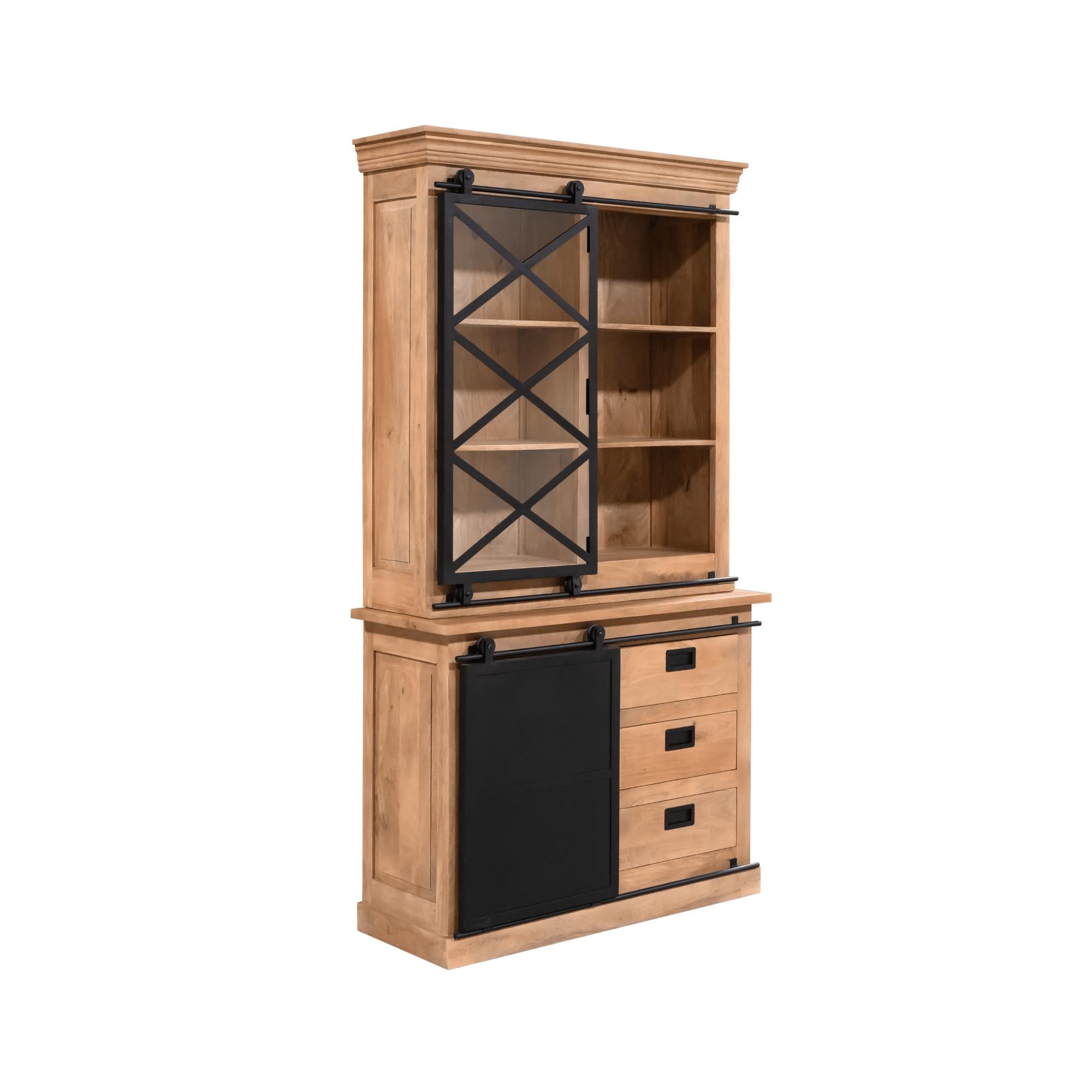 Vitrinekast Fresno 120 cm - Industrieelinhuis.nl