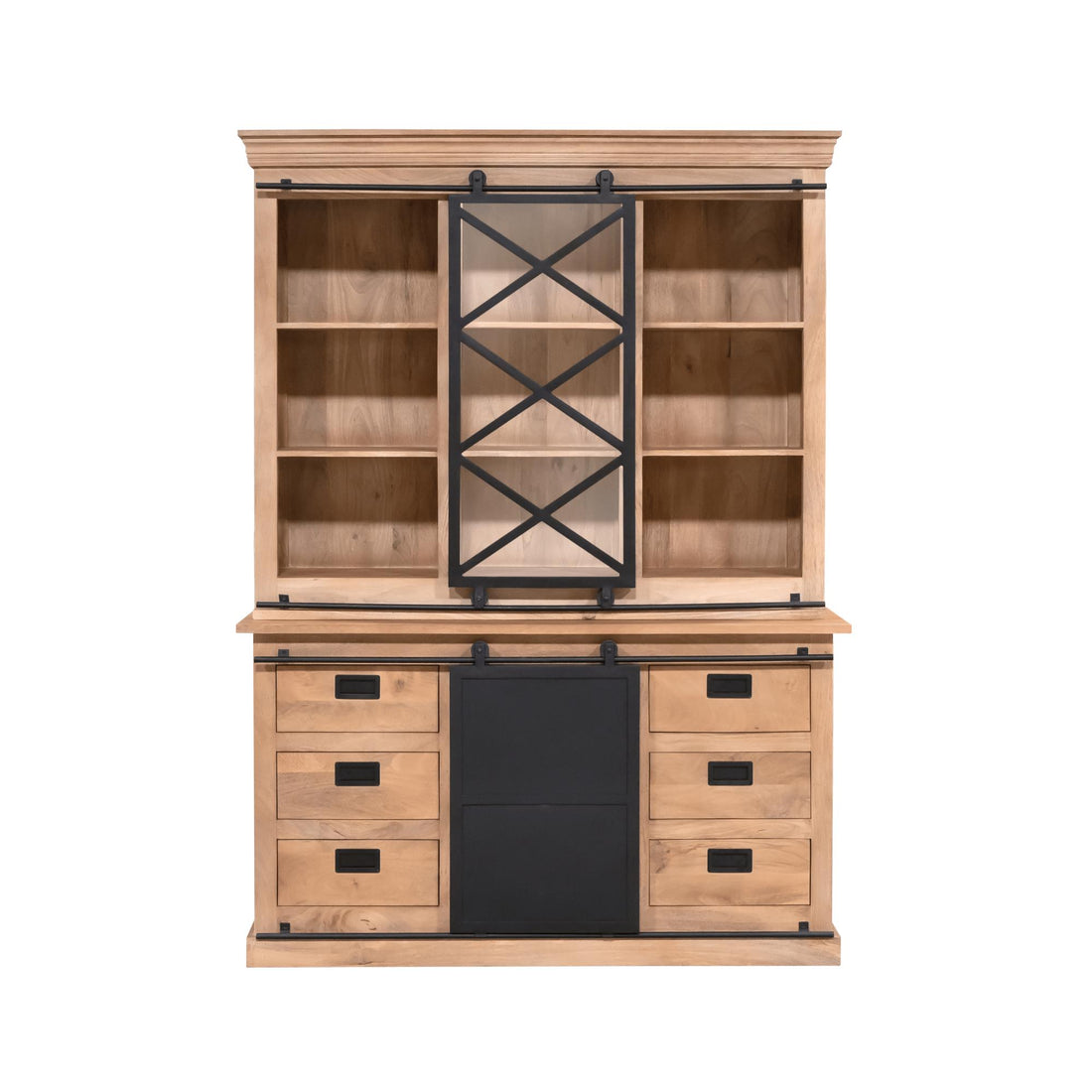 Vitrinekast Fresno 160 cm - Industrieelinhuis.nl